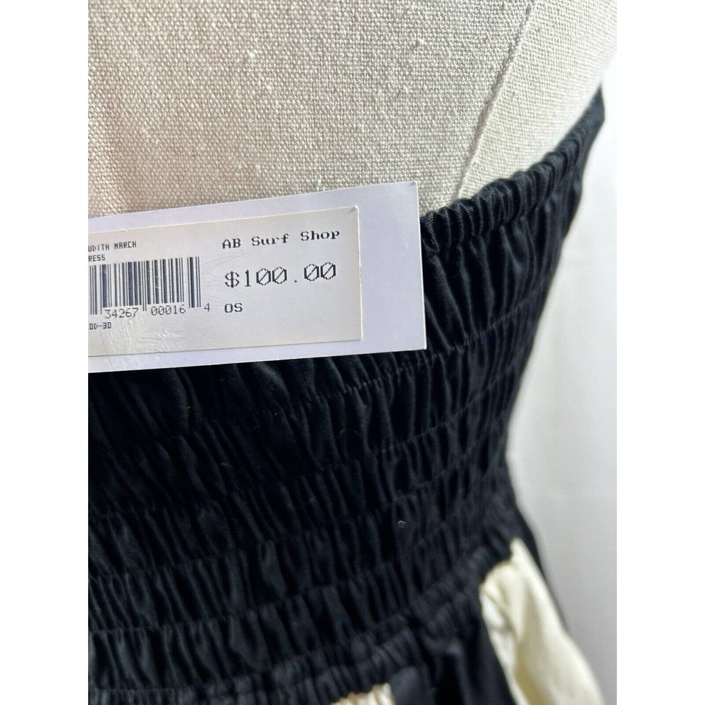 JUDITH MARCH NWT $100 Strapless embroidered anchor Floral Dress o/s black white - Picture 7 of 12